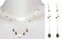 Sterling Silver Set Smokyquartz Earrings Necklace (gnklcs305)