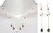 Sterling Silver Set Smokyquartz Earrings Necklace (gnklcs305)