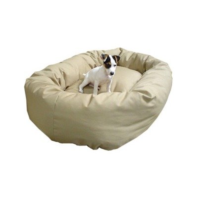 Majestic Pet 40-Inch Bagel Bed for Pets, Khaki