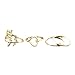 Meily(TM) Fashion Gold Plated Leaf Heart Joint Knuckle Nail Ring Set of Four Rings
