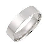 9ct White Gold 5mm Light Weight Flat Court Shape Wedding Ring