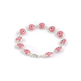 Pink Classic Lucky Eye Glass Beads Bracelet
