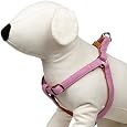 AKC Faux Leather Adjustable Dog Harness in Pink