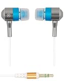A4TECH SecureFit Metallic Super Bass Earphone MK-650 For iPod - MP3 - MP4 - & All Audio Players / Blue