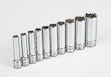 10 Piece 1/4 Drive 12 Point Deep Fractional Socket Set