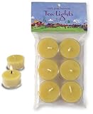 Raw Beeswax Tea Lights: 6 Pack