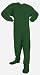 Big Feet Pajama Co. Green Micro-polar Fleece Adult Footed Pajamas with Drop Seat