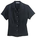 NEW Port Authority Signature - Ladies Palm Tree Jacquard Camp Shirt Black-XXL