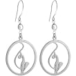 BABY PHAT Silver Tone CIRCLE CAT Wire Earrings
