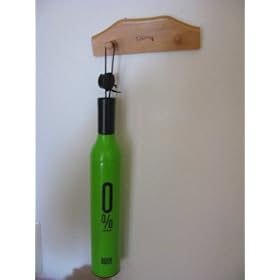  NWT Wine Bottle Sun and Rain Folding Umbrella Green