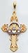 14kt Two-Tone Gold Claddagh Cross - D1517