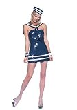 4PC Vinyl Sailor Tube Dress Includes Hat Cuff and Collar