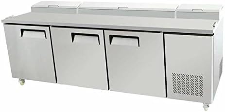 93" 3 Door Refrigerated Pizza Prep Table Salad Sandwich Restaurants