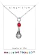 Clayvision Volleyball/Water Polo Charm Necklace with Birthstone/Team Color Swarovski Crystal