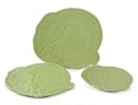 Celadon ceramic plates, 'Green Elephants' (set of 3)