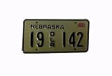 Nebraska Dealer License Plate in Black and White