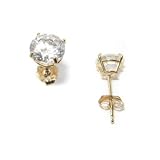 2 Carats T.W. Round DiamonUltra&trade; Cubic Zirconia 10K Gold Stud Earrings