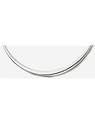 10mm to 4mm Graduated White Gold Omega Necklace 18"
