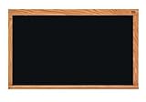 IMAGE OF Marsh Industries Wr-203-00Bl Pro-Rite 24X36 Oak Wood Trim Porcelain Markerboard - Black