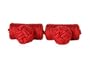 Classic Bright Red Silk Knot Log Cufflinks With Velour Pouch