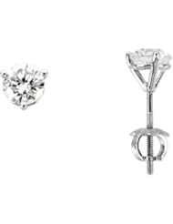 Pair 1 CT TW 14K White Gold Diamond Earring