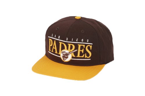 MLB Men's San Diego Padres Nineties Snapback Cap (Brown/Gold, Adjustable)