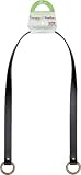 Clover 36-Inch Flat Style Leather Bag Strap, Black