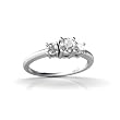 14K White Gold Genuine Round White Topaz 3-Stone Ring