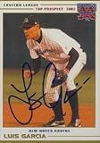 Luis Garcia, New Haven Ravens - Mariners Affiliate Autographed Card
