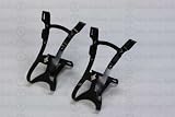 Origin 8 - Double Strap Urban/Road Toe Clips, Large, Powder Coated Black, Pair. Origin 8 - Double Strap Urban/Road Toe Clips, Large, Powder Coated Black, Pair.