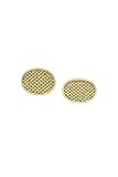 14k Gold Cufflinks - Solid 14k Gold Oval Mesh Cufflinks