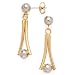 14K 2-TONE DANGLE EARRINGS WITH POST