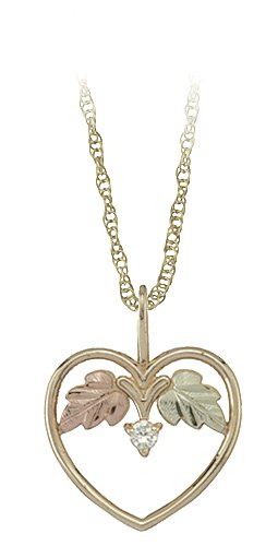 Black Hills Gold 10K Diamond Heart Pendant