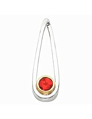14K Two-Tone Gold Chatham Created Ruby Pendant -- LIFETIME WARRANTY