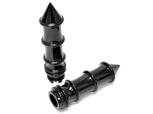 Motorcycle Skeleton Spike Black Hand Handlebar Grips Grip Custom High Quality Black Billet Grips Fits Cruisers, Choppers, Harley Davidson, Suzuki, Kawasaki, Yamaha, Honda, Metric Motor Bikes, Hogs with 1