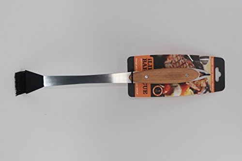 iLikeBBQ-Top Quality- Beech handle BBQ slicone brush, stainless stell, 17inch,Luxe BBQ tools, longer handle make BBQ more comfortable