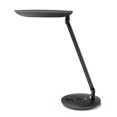 Anker Lumos E1 LED Desk Lamp, Dimmable Table Lamp with 2 High-Speed USB Charging Ports, Eye-Care Tech, Premium Material, Touch-Sensitive Control Panel, 6-Level Dimmer, 5 Lighting/ Color Modes
