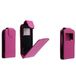 FOR SONY ERICSSON CYBER SHOT C905 STYLISH SMOOTH PINK LEATHER FLIP CASE COVER POUCH