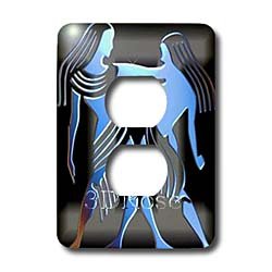 Zodiac Signs Horoscope - Gemini Zodiac Sign - Light Switch Covers - 2 plug outlet cover
