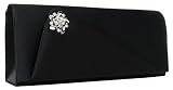 Satin Abendtasche, schwarz