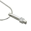 14kt White Gold Princess Diamond Solitaire Fashion Pendant with Chain