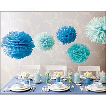 Martha Stewart Crafts Pom Poms, Blue, 2 Sizes