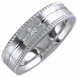 Princess Cut Diamond, 14Kt. White Gold. Diamond Comfort-Fit Wedding Band
