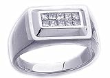 0.50Ct. 14K. White Gold Invisible Diamond Men's Ring