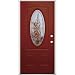 Legacy Doors Trier 3/4 Oval Patina Prepainted Burgundy Steel Door Left Hand Swing TR7401-P-P-SBR-LH