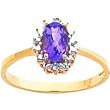14K Gold 0.02 cttw Amethyst & Clear Diamond Birthstone Right Hand Ring