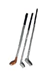 Let a Teddy Messenger Deliver Your thoughts Holding These 3 Miniature Hand Painted Metal Miniature Golf Clubs (Approx 7cm) - Teddy Delivery / Dolls House Accessory