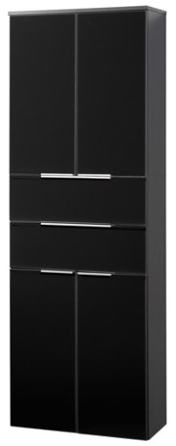 Fackelmann 80921 Hochschrank Kara 178 x 60 x 32 cm, 2x Tuer anthrazit