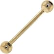 Solid 14KT Yellow Gold Barbell Tongue Ring 3/4 Inches 5MM Ball