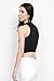 TheMogan Women's High Mock Neck Crop Tank Top Sleeveless Cropped Tee T-Shirt